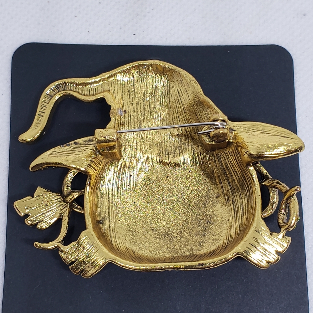 Rhinestone Halloween Pumpkin Brooch Pin - Picture 4 of 10
